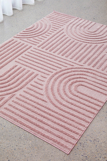 Mari Dior Pink Arch Pattern Rectangle Rug
